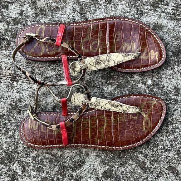 Sam Edelman Women's Gigi Thong Flat Sandals T-Strap Leather Size‎ 6.5 - Picture 2 of 6